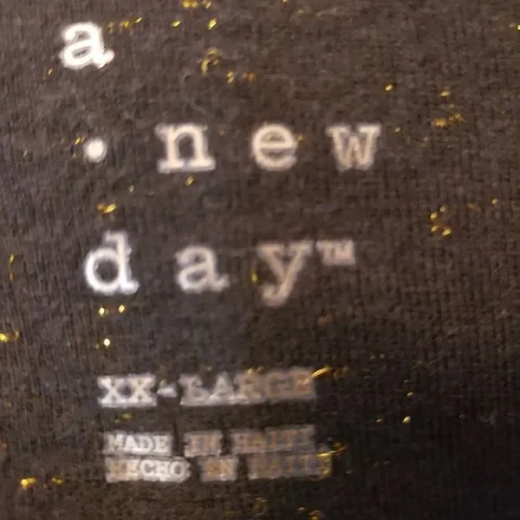 Black & Gold Plus Size Tank Top w/ Gold Speckles Sz XXL - Picture 5 of 6